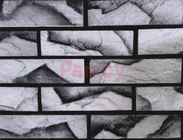 Декоративный искусственный камень Polinka Кирпичный скол  гипсовый 0806М, серый мрамор фото № 2