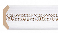 Плинтус потолочный из пенополистирола Декомастер Дуб белый с золотом 168-118 (62*62*2400мм)
