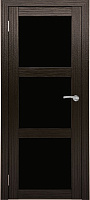 Межкомнатная дверь экошпон Юни Амати 20, Дуб венге (черное стекло)