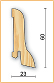 Плинтус напольный деревянный Tarkett Salsa Ясень Коньяк 60x23 мм