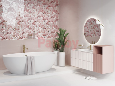 Керамическая плитка (кафель) для стен глазурованная Cersanit Gradient Светло-розовый 198х598 фото № 2