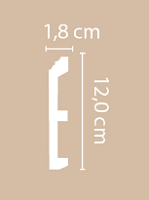 Плинтус напольный из полистирола Декомастер A026 (120*18*2000мм)