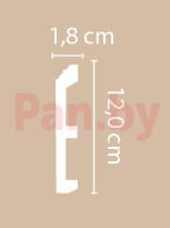 Плинтус напольный из полистирола Декомастер A026 (120*18*2000мм) фото № 2