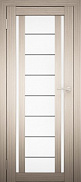 Межкомнатная дверь экошпон Юни Амати 11, Дуб беленый (белое стекло)