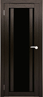 Межкомнатная дверь экошпон Юни Амати 11, Дуб венге (черное стекло)