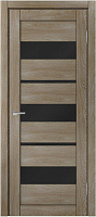 Межкомнатная дверь царговая экошпон МДФ Техно Профиль Dominika 114 Дуб Шале натуральный (стекло черное)