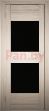 Межкомнатная дверь экошпон Юни Амати 15, Дуб беленый (черное стекло) фото № 1