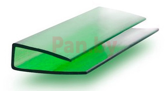 Торцевой профиль для поликарбоната Юг-Ойл-Пласт UP-8 мм зеленый фото № 1