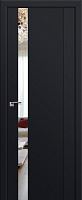Межкомнатная дверь царговая ProfilDoors серия U Модерн 62U, Черный матовый Зеркало
