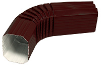 Колено (отвод) водосточной трубы Grand Line Vortex прямоугольное 127/100, 3м, RAL 8017, шоколад
