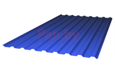 Поликарбонат профилированный Пластилюкс-Групп МП-20, синий 2000*1150*0,8 мм (трапеция), 1,0 кг/м2 фото № 1