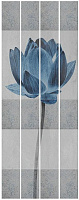 Панель ПВХ (пластиковая) с фотопечатью Кронапласт Unique Лотус грей синие цветы декор большой 2700*250*8