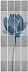 Панель ПВХ (пластиковая) с фотопечатью Кронапласт Unique Лотус грей синие цветы декор большой 2700*250*8 фото № 1