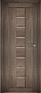 Межкомнатная дверь экошпон Юни Амати 10, Дуб Шале корица (белое стекло)