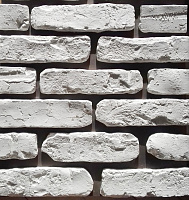Декоративный искусственный камень Polinka Кирпич Старый замок  гипсовый 1000, белый