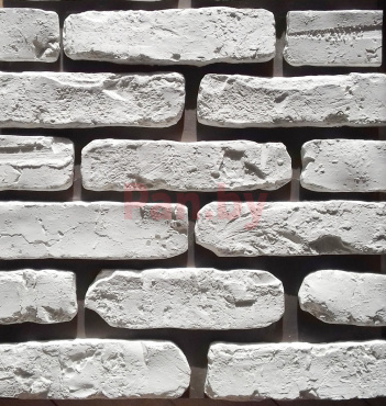 Декоративный искусственный камень Polinka Кирпич Старый замок  гипсовый 1000, белый фото № 1