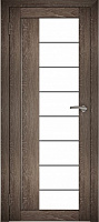 Межкомнатная дверь экошпон Юни Амати 9, Дуб Шале корица (белое стекло)