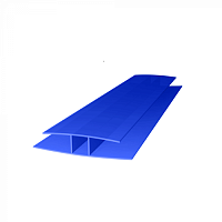 Соединительный профиль для поликарбоната Royalplast неразъемный 10мм синий