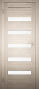 Межкомнатная дверь экошпон Юни Амати 3, Дуб беленый (белое стекло)