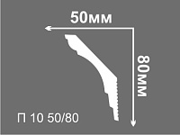 Плинтус потолочный из пенополистирола Де-Багет П 10 50х80 мм