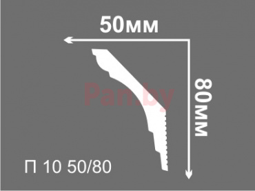 Плинтус потолочный из пенополистирола Де-Багет П 10 50х80 мм фото № 2