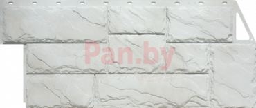 Фасадная панель (цокольный сайдинг) FineBer Камень крупный Мелованный белый фото № 1