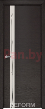 Межкомнатная дверь экошпон Deform Серия H H2 Дуб французский темный Белое зеркало фото № 1