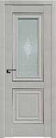 Межкомнатная дверь царговая ProfilDoors серия X Классика 28X, Пекан белый Мателюкс матовый кристалл (молдинг серебро)