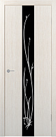 Межкомнатная дверь царговая экошпон Stark ST13 Бьянко Черный лак с рисунком