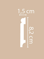 Плинтус напольный из полистирола Декомастер A023 (82*15*2000мм)