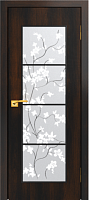 Межкомнатная дверь МДФ ламинированная Юни Стандарт С-8, Венге (художественное стекло)