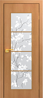 Межкомнатная дверь МДФ ламинированная Юни Стандарт С-8, Миланский орех (художественное стекло)