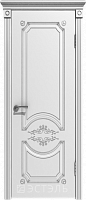 Межкомнатная дверь эмаль Эстэль Люкс Милана, Белая Эмаль (патина серебро)