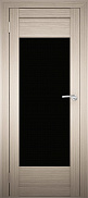 Межкомнатная дверь экошпон Юни Амати 14, Дуб беленый (черное стекло)