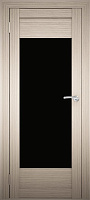 Межкомнатная дверь экошпон Юни Амати 14, Дуб беленый (черное стекло)