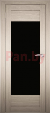 Межкомнатная дверь экошпон Юни Амати 14, Дуб беленый (черное стекло) фото № 1