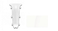 Угол внутренний для плинтуса ПВХ Ideal Деконика 001-G Белый глянцевый 55 мм