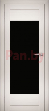Межкомнатная дверь экошпон Юни Амати 14, Эшвайт (черное стекло) фото № 1