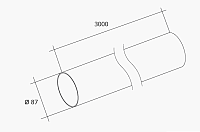 Труба водосточная Grand Line Стандарт 120/87 графит, 3м