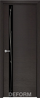 Межкомнатная дверь экошпон Deform Серия H H2 Дуб французский темный Зеркало черное