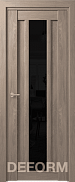 Межкомнатная дверь царговая экошпон Deform Серия D D14, Дуб шале седой Черный лак