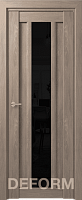 Межкомнатная дверь царговая экошпон Deform Серия D D14, Дуб шале седой Черный лак
