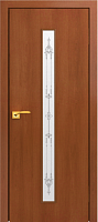 Межкомнатная дверь МДФ ламинированная Юни Стандарт С-49, Итальянский орех (художественное стекло)