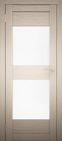 Межкомнатная дверь экошпон Юни Амати 15, Дуб беленый (белое стекло)