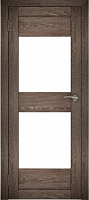 Межкомнатная дверь экошпон Юни Амати 15, Дуб Шале корица (белое стекло)