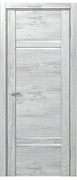 Межкомнатная дверь царговая экошпон МДФ Техно Профиль Dominika 235 Travis белый (стекло белое)