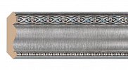 Плинтус потолочный из пенополистирола Декомастер Серебристый металлик 155-55 (51*51*2400мм)
