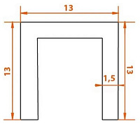 Направляющая для раздвижной двери Morelli Track-B, 13x13мм, 1м (нижняя)