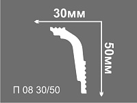 Плинтус потолочный из пенополистирола Де-Багет П 08 30х50 мм