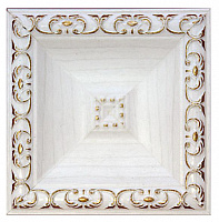 Вставка декоративная из пенополистирола Декомастер Дуб белый с золотом D207-118 (100х100х22мм)